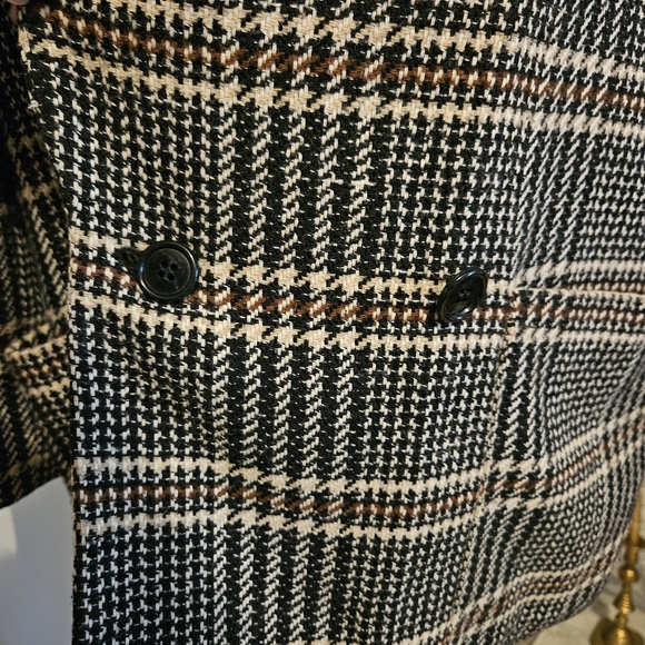 Vintage Double breasted plaid winter blazer - Picture 3 of 5